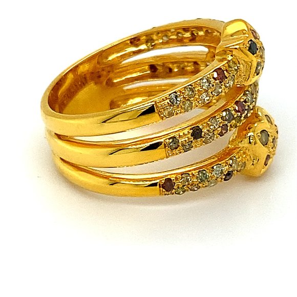 Fancy Diamonds 1.80ct Solid 14K Stackable Ring - Picture 3 of 7